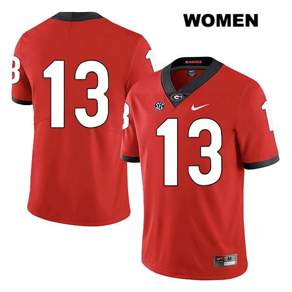 Georgia Bulldogs Women's Stetson Bennett #13 NCAA No Name Legend Authentic Red Nike Stitched College Football Jersey UPY8656WZ